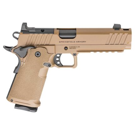 Springfield Armory 1911 DS Prodigy Comp AOS 9mm Luger 5in Coyote Brown Cerakote Pistol - 20+1 Rounds - Handguns | Rare Breed Triggers FRT - 15