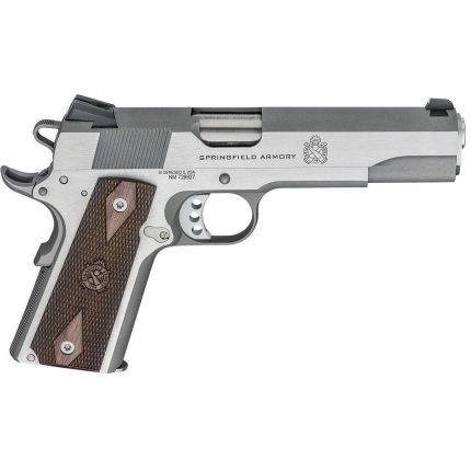 Springfield Armory 1911 Garrison 45 Auto (ACP) 5in Stainless Steel Pistol - 7+1 Rounds - Handguns | Rare Breed Triggers FRT - 15