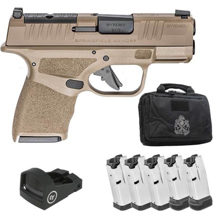 Springfield Armory Hellcat Pro Gear Up Package 9mm Luger 3.7in FDE Melonite Pistol - 10+1 Rounds - Handguns | Rare Breed Triggers FRT - 15