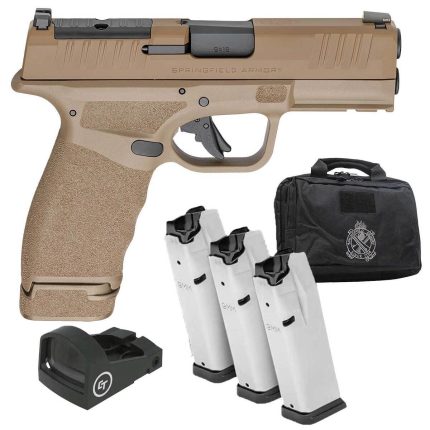 Springfield Armory Hellcat Pro Gear Up Package 9mm Luger 3.7in Flat Dark Earth Melonite Pistol - 17+1 Rounds - Handguns | Rare Breed Triggers FRT - 15