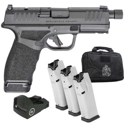 Springfield Armory Hellcat Pro OSP Threaded Gear Up Package 9mm Luger 4.4in Black Melonite Pistol - 17+1 Rounds - Handguns | Rare Breed Triggers FRT - 15