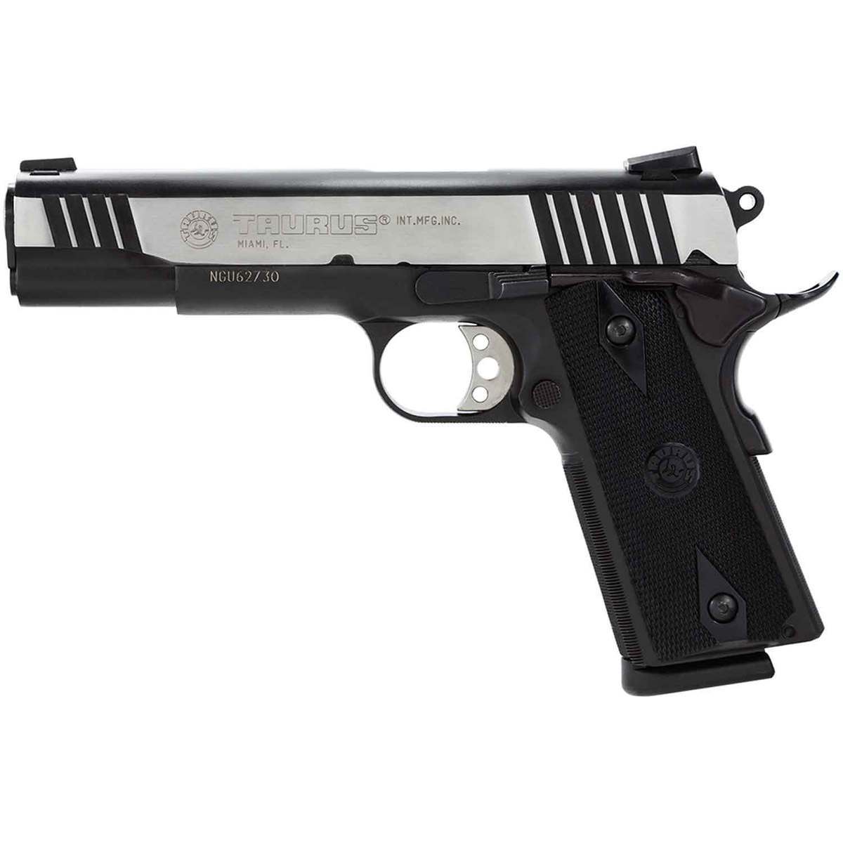 Taurus 1911 45 Auto (ACP) 5in Stainless Steel w/ Black Accents Pistol - 8+1 Rounds - Image 2