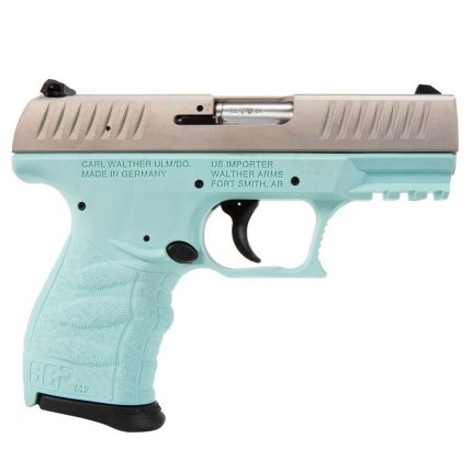 Walther CCP M2 380 Auto (ACP) 3.54in Angel Blue/Stainless Pistol - 8+1 Rounds - Accessories | Rare Breed Triggers FRT - 15
