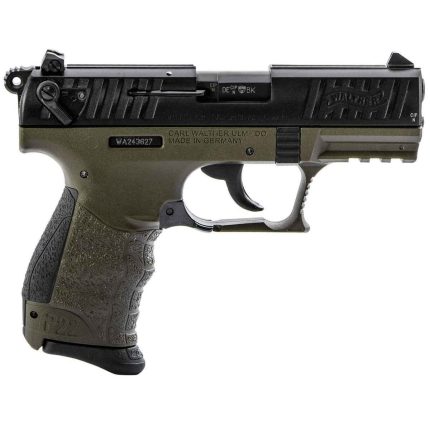 Walther P22 Q Military 22 Long Rifle 3.42in Black/OD Green Pistol - 10+1 Rounds - Rifles - Rare Breed Triggers FRT - 15