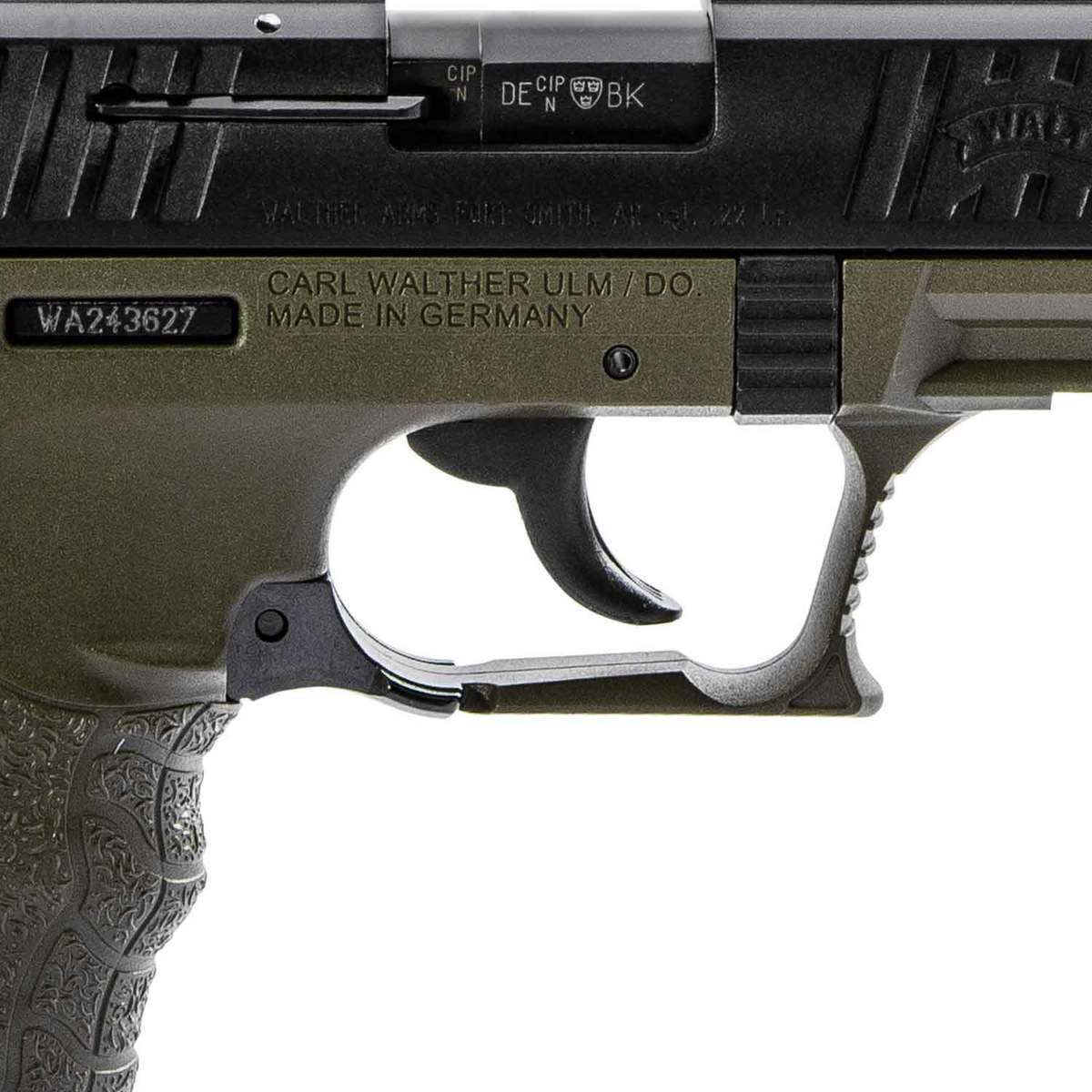 Walther P22 Q Military 22 Long Rifle 3.42in Black/OD Green Pistol - 10+1 Rounds - Image 3