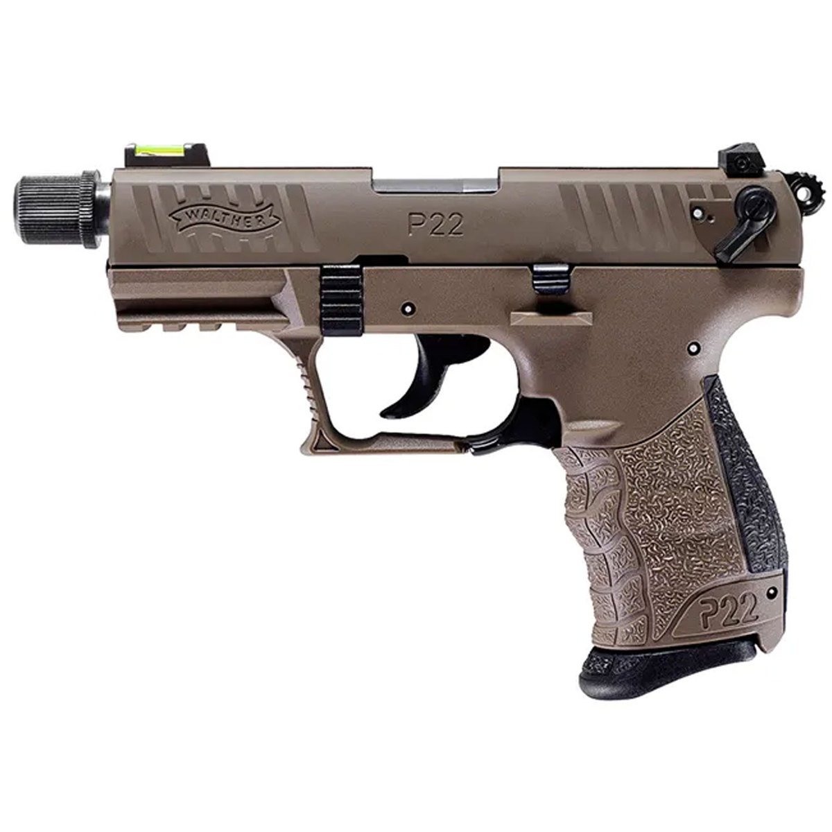 Walther P22 Q Threaded Barrel 22 Long Rifle 3.42in FDE/Black Pistol - 10+1 Rounds - Image 2
