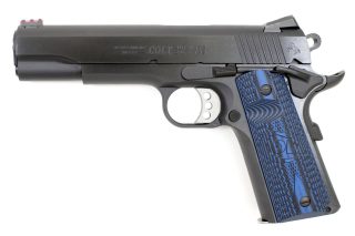 Colt 1911 Series 70 Competition .45 ACP Pistol with G10 Checkered Blue Grips