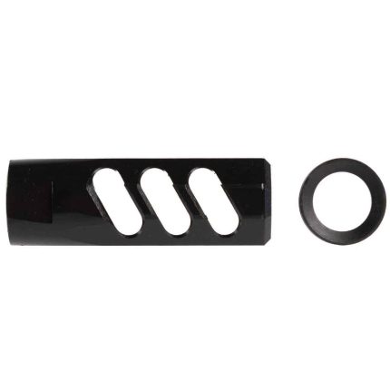 F1 Firearms 5.56 Flat Faced Compensating Black Nitride Muzzle Brake - Enhanced Recoil Reduction for AR-15 Rifles - RIFLES | Rare Breed Triggers FRT - 15