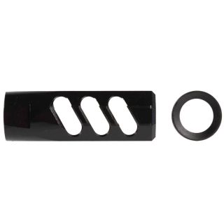 F1 Firearms 5.56 Flat Faced Compensating Black Nitride Muzzle Brake for Enhanced Rifle Performance