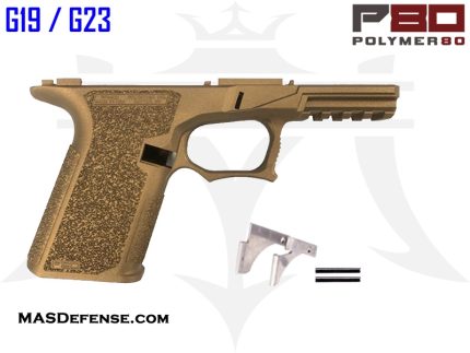 Polymer80 BKC76 76% Bridge Frame Kit - G19/G23 Compatible - Cerakote Burnt Bronze Finish - Accessories | Rare Breed Triggers FRT - 15