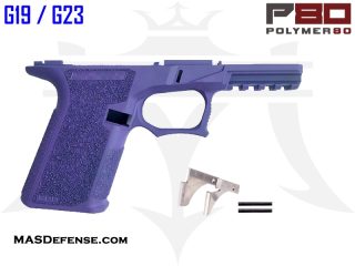 Polymer80 76% Bridge Frame Kit - G19/G23 Compatible with Cerakote Bright Purple Finish