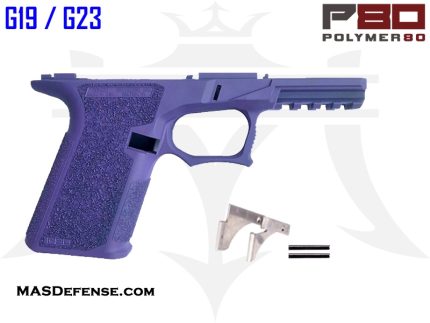 Polymer80 76% Bridge Frame Kit - G19/G23 Compatible with Cerakote Bright Purple Finish - Accessories | Rare Breed Triggers FRT - 15