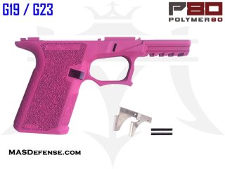 Polymer80 76% Bridge Frame GCA Compliant Compact - Glock 19/23 Compatible - Cerakote SIG Pink