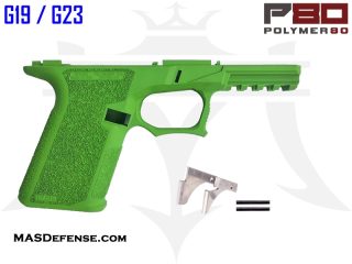 Polymer80 76% Bridge Frame GCA Compliant Compact G19/G23 Frame Kit - Zombie Green Cerakote Finish