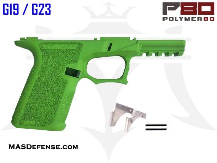 Polymer80 76% Bridge Frame GCA Compliant Compact G19/G23 Frame Kit - Zombie Green Cerakote Finish - Accessories | Rare Breed Triggers FRT - 15