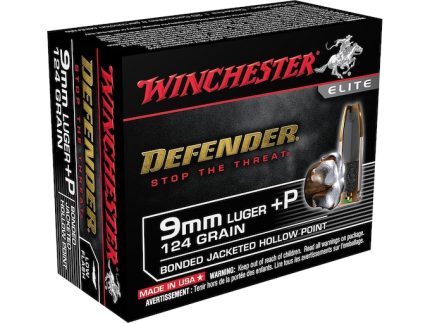 Real Winchester Defender 9mm Luger +P Ammo 124 Grain Winchester PDX1 Bonded Jacketed Hollow Point 200 rounds - Products | Rare Breed Triggers FRT - 15