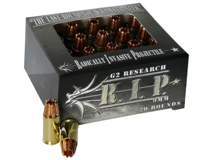 Get G2 Research R.I.P. 9mm Luger Ammo 92 Grain G2 R.I.P. Fragmenting Hollow Point Lead Free Box of 100 rounds Online - Products | Rare Breed Triggers FRT - 15