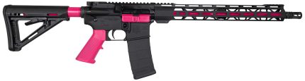 Diamondback DB175AK591 DB15  5.56x45mm NATO 16″ 30+1, Black with Prison Pink Accents, Carbon Lower, 15″ M-Lok Handguard, Magpul Carbine Stock, A2 Grip