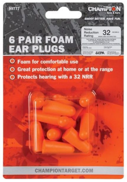 Champion 6 Pair Foam Ear Plugs 32 DB