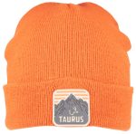 Taurus Logo Orange Cuff Knit Beanie w/ PVC Patch