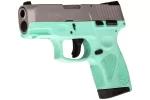 Matte Stainless / Cyan 9mm Luger Compact 7 Rds.