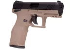 Hard Anodized Black 22 LR FDE Polymer Frame 16-Round With Manual Safety